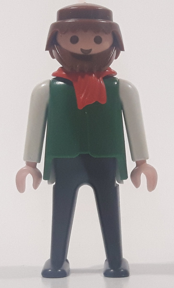 1974 Geobra Playmobil Brown Hair And Beard Black Pants White And Green 1974-geobra-playmobil-brown-hair-and-beard-black-pants-white-and-green
