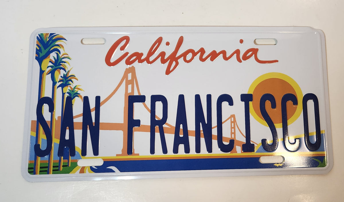 San Francisco California Embossed Metal Vehicle License