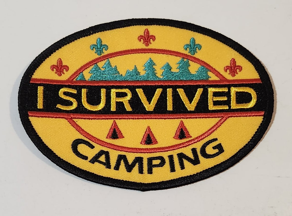 Scouts Canada I Survived Camping Embroidered Fabric Patch Badge Treasure Valley Antiques