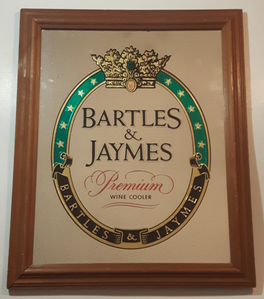Vintage Bartles & Jaymes Premium Wine Cooler 15 1/2" x 19" Wood Framed Advertising Mirror