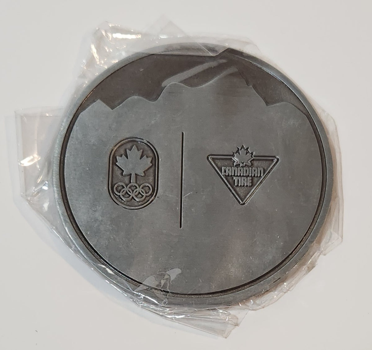 2014 Canadian Tire Sochi Olympics Silver Medal Style Drink Coaster New