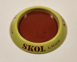 Skol Lager Beer Lime Green and Red 6" Metal Ash Tray