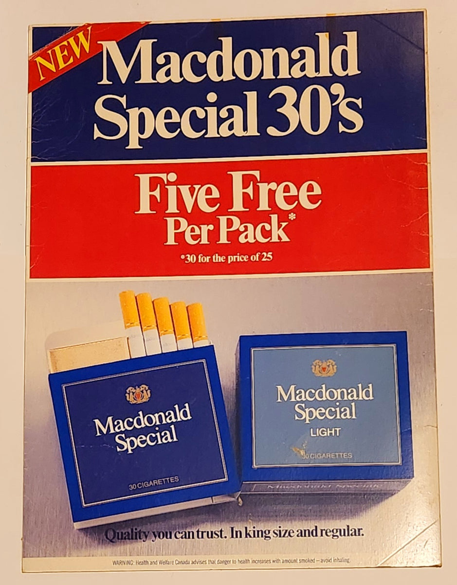 Rare Vintage MacDonald Special Five Free Per Pack Double Sided