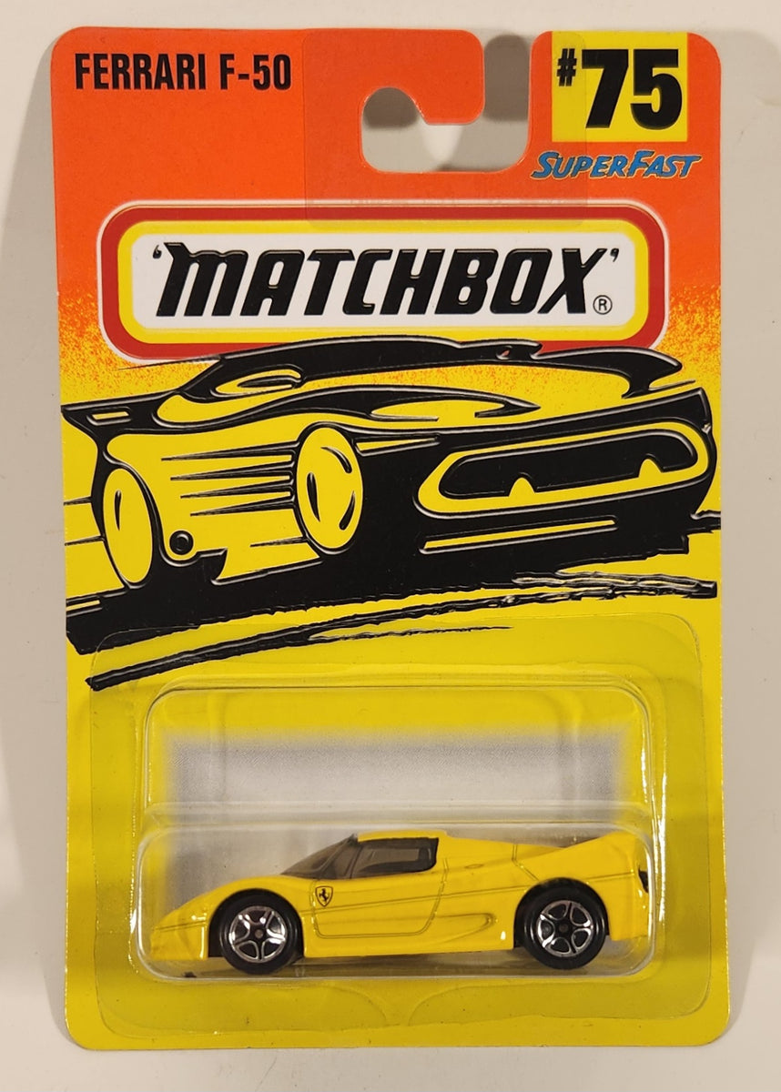 1997 Matchbox Superfast Ferrari F50 Yellow 1:59 Scale Die Cast Toy