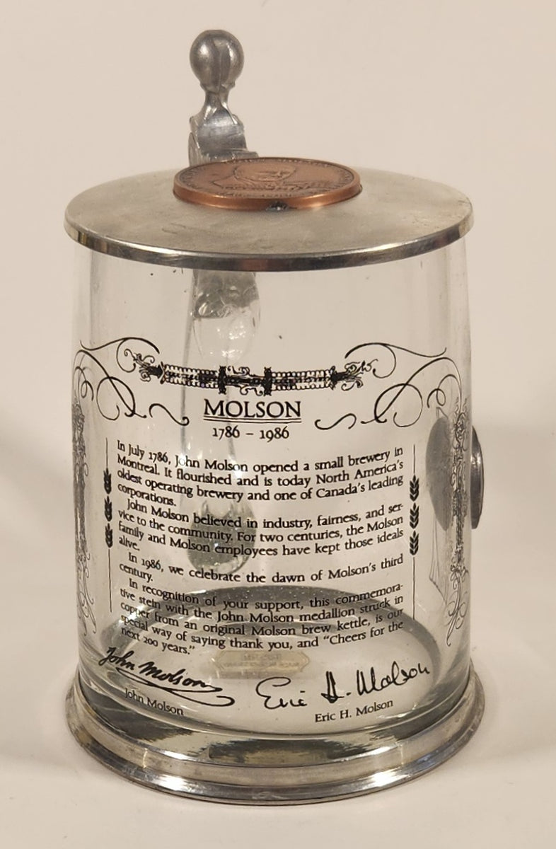 Rare Rastal Molson 1786-1986 200th Annivesary Founder John Molson