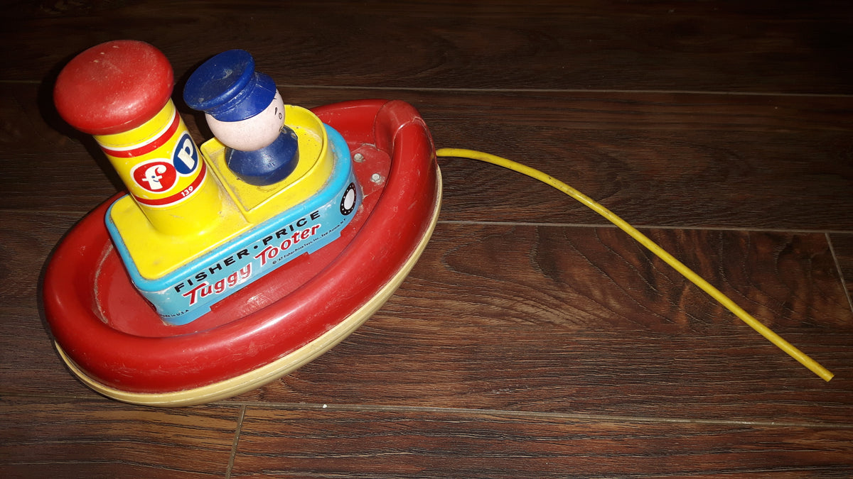 Vintage 1967 Tuggy Tooter Boat Ship Fisher-Price ~Missing Squeezer