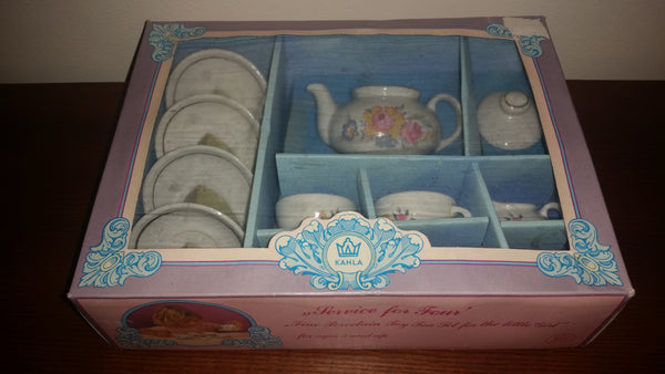 Vintage 1950s-60s Kahla German Democratic Republic Children's Porcelain Tea Set In Box - Treasure Valley Antiques & Collectibles