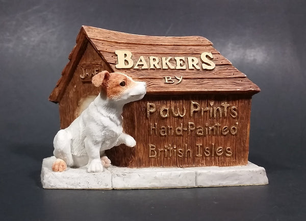 Vintage Barkers Paw Prints Hand-Painted British Isles "Jake" Dogs w/ Doghouse Figurine - Treasure Valley Antiques & Collectibles