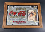 Vintage Coca-Cola Coke Wood Framed Mirror Advertising Sign 5¢ Cents 20" X 14" - Treasure Valley Antiques & Collectibles
