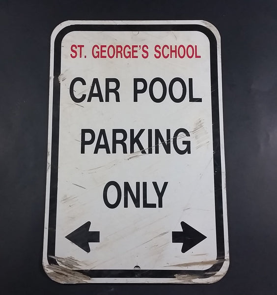 St. George's School Car Pool Parking Only Sign - Treasure Valley Antiques & Collectibles