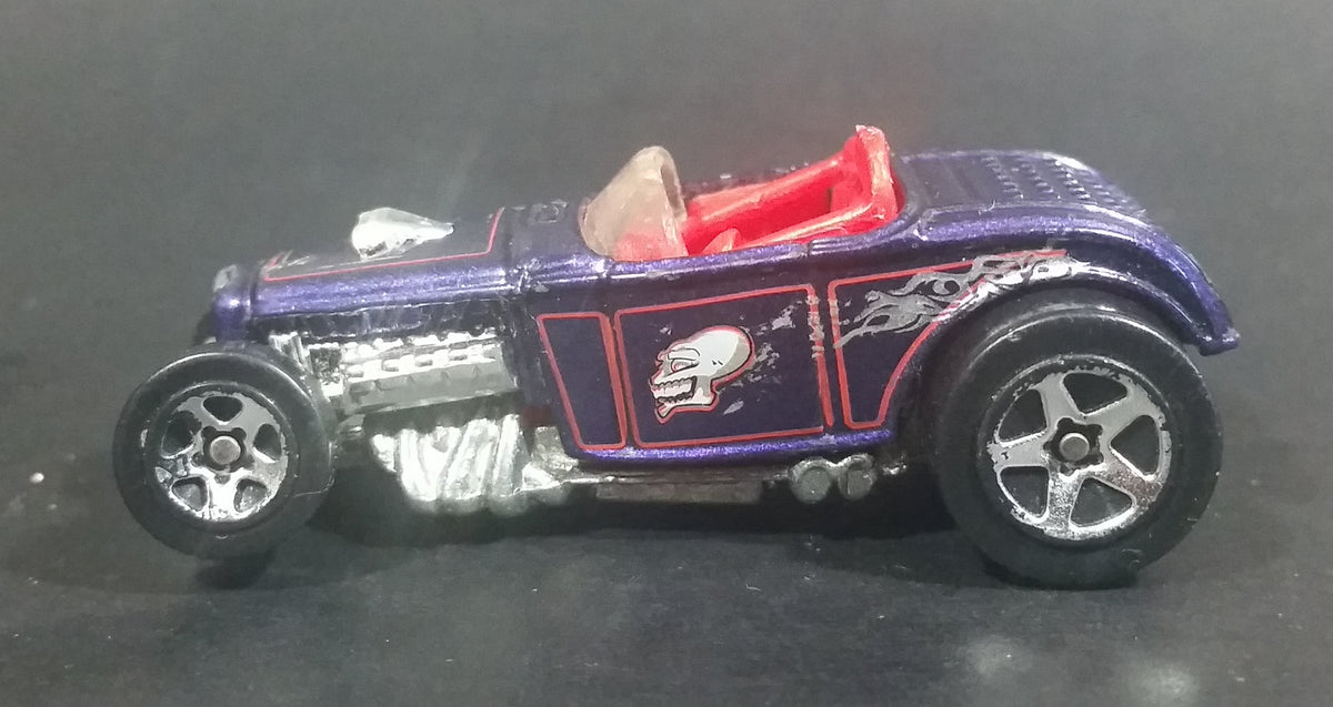 2001 Hot Wheels Skull and Crossbones Deuce Roadster Purple Die Cast Toy Hot  Rod Car Vehicle