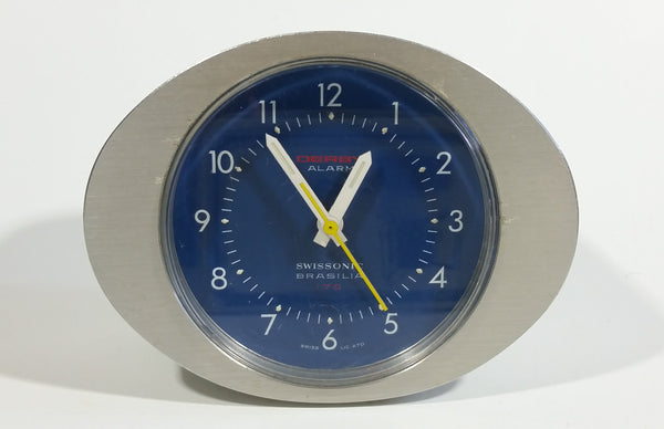 Vintage Derby Swissonic Brasilia 170 Alarm Clock with Blue Face - Working - Treasure Valley Antiques & Collectibles