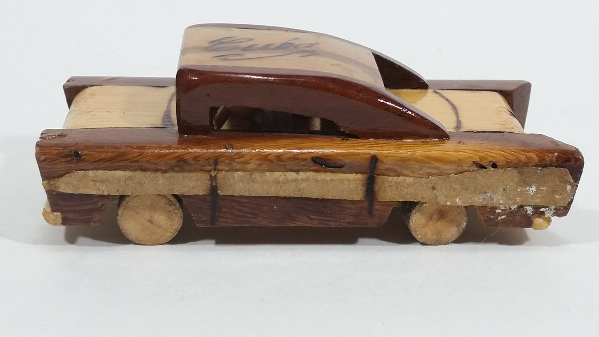 Vintage Cuban Handmade Wooden Model Classic Car Vehicle With