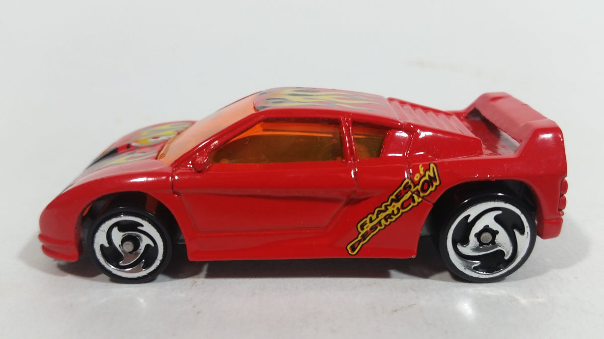 2000 Hot Wheels Tornado Twister Zender Fact 4 Red Die Cast Toy Car