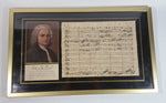 Rare Antique Johann Sebastian Bach Framed Hand Written Music Sheet and Photo - "In Allen Meinen Taten"