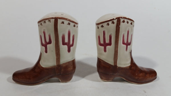 Vintage Cowboy Boot Shaped Ceramic Salt and Pepper Shakers