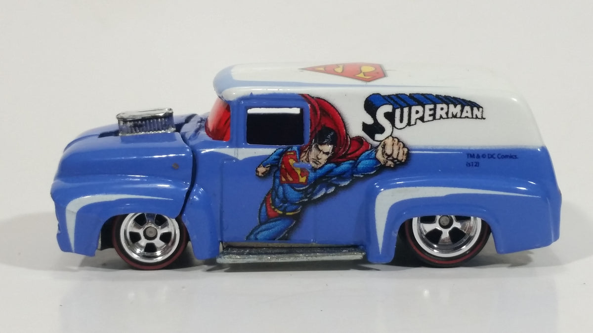 2012 Hot Wheels '56 Ford F-100 Panel Van Truck Superman Blue