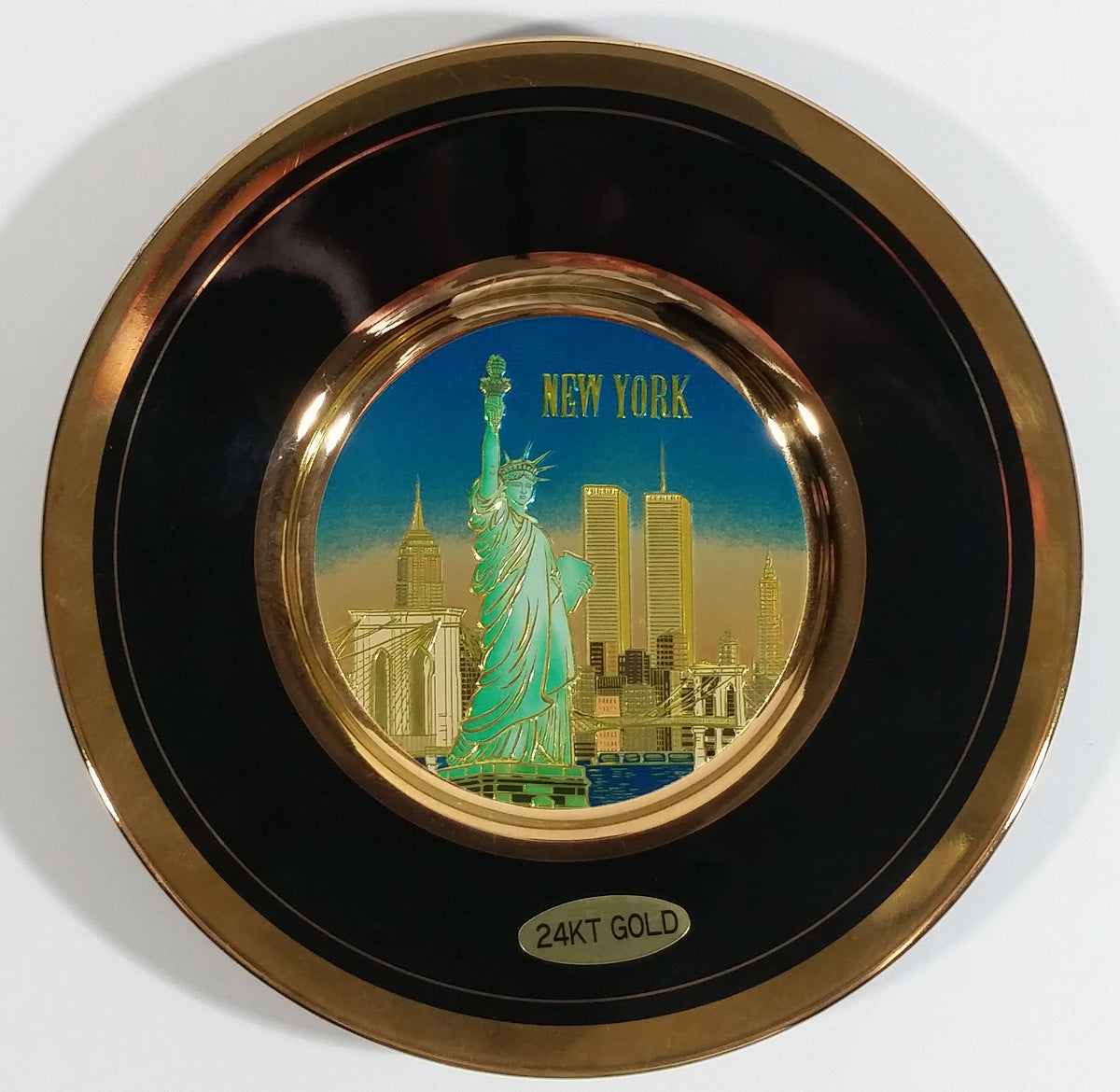 Beautiful Art of Chokin New York City, NY Statue of Liberty 24KT