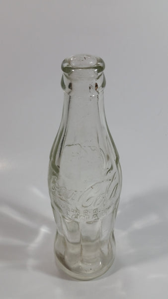 Vintage Coca-Cola Coke Cola Soda Pop Clear 6 1/2 Fl. Oz Heavy Glass Bottle - Embossed Raised Letters