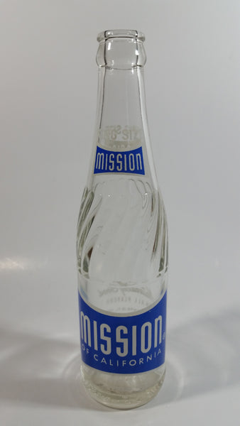 Vintage 1950-60s Mission of California 10 oz Clear Glass Beverage Bottle "Naturally Good In All Flavors"