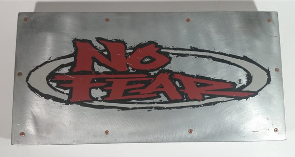 1990s No Fear Fashion Clothing Brand Metal Retail Store Display Sign 16" x 8" x 2"