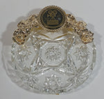 Rare Vintage Universal Studios Crystal Glass and Gold Tone Metal Ash Tray Smoking Movie Film Collectible