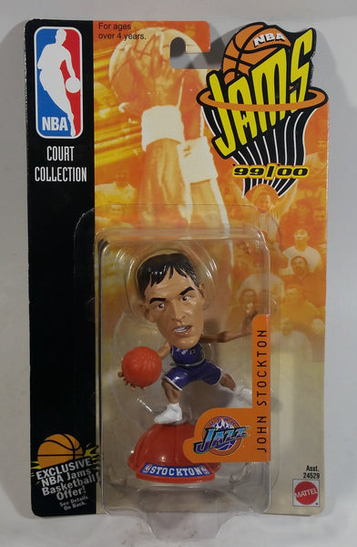 Mattel Upper Deck NBA Jams 99/00 Court Collection Basketball Player John Stockton Utah Jazz Action Figure New in Package