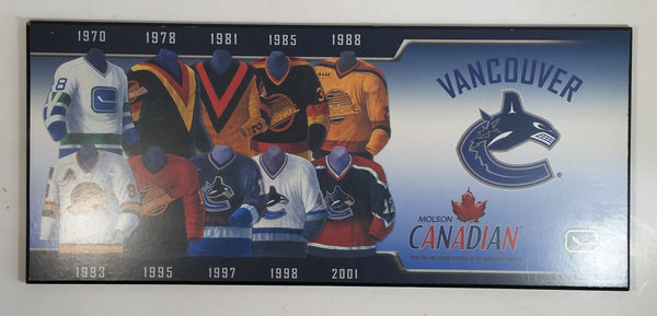Molson Canadian Vancouver Canucks Ice Hockey Team Jersey History Wall Plaque Board