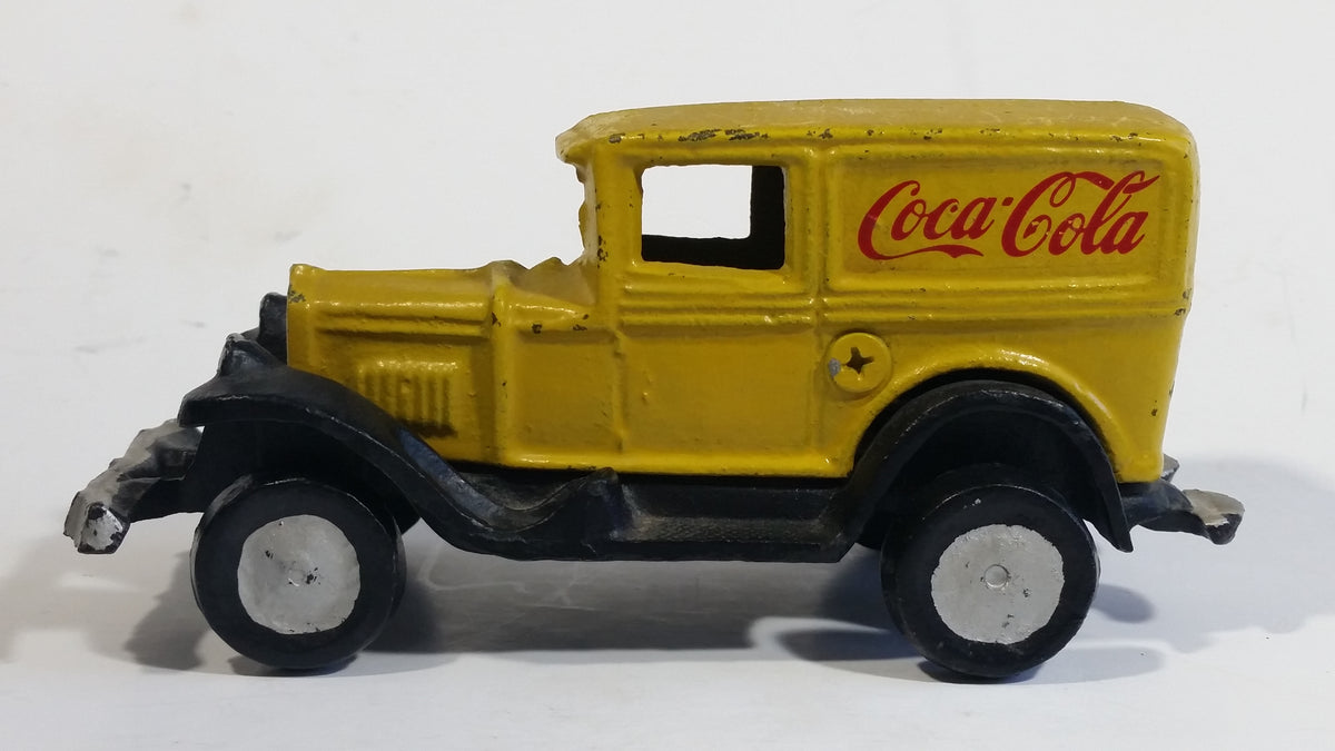 Vintage Coca Cola Coke Yellow Cast Iron Delivery Truck Toy Car Vehicle Treasure Valley