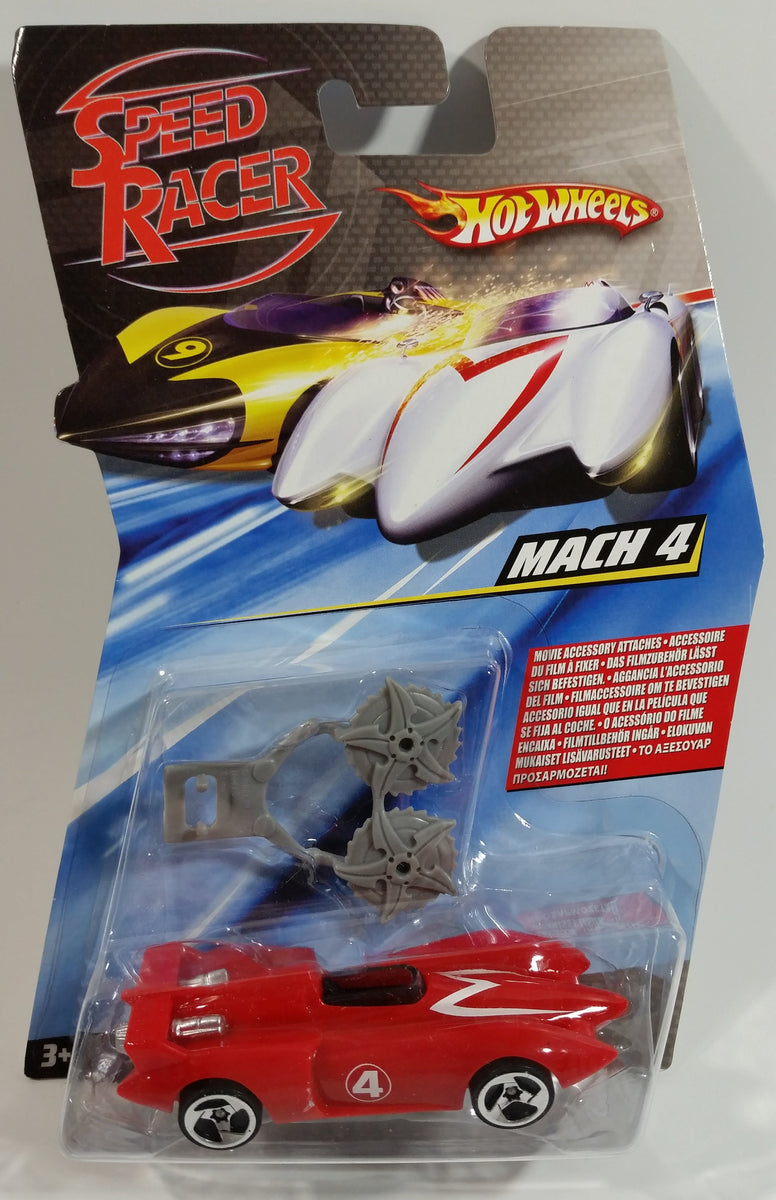 2008 Hot Wheels Speed Racer Movie Mach 4 Saw Blades Red Plastic
