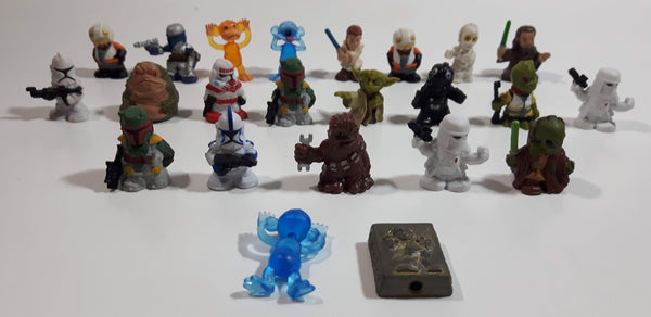 Star Wars Squinkies 1" Tall Micro Size Rubber Toy Figures Lot of 22