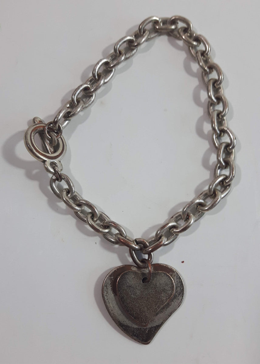 Heart tag double chain bracelet Clearance