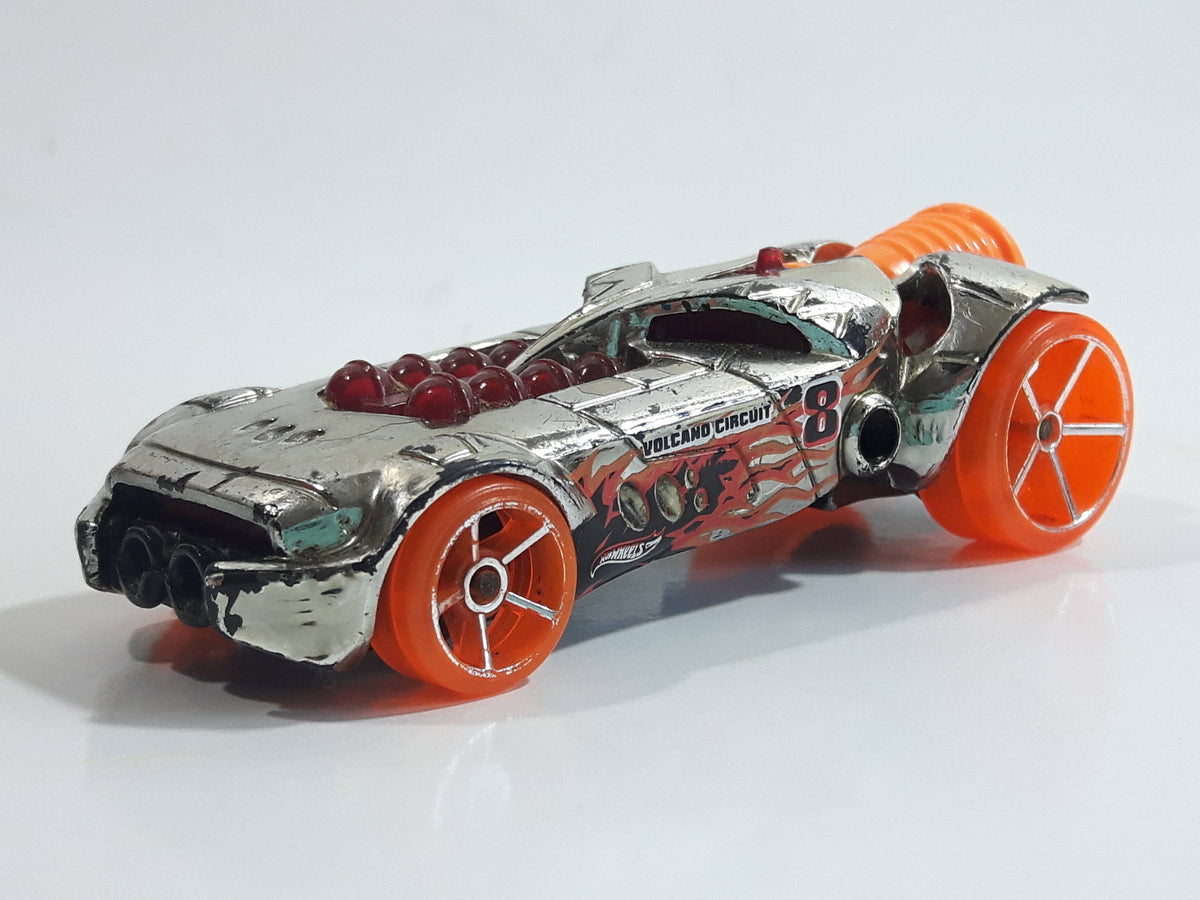 2011 Hot Wheels Thrill Racers - Volcano Rocket Fire Chrome Die