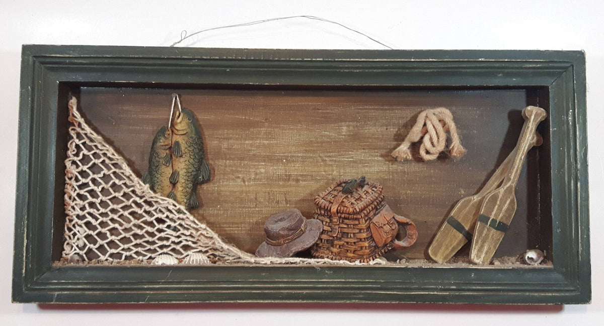 Fishing Fish, Nets, Oars Themed Wood Shadow Box 7 x 15 1/2 – Treasure  Valley Antiques & Collectibles