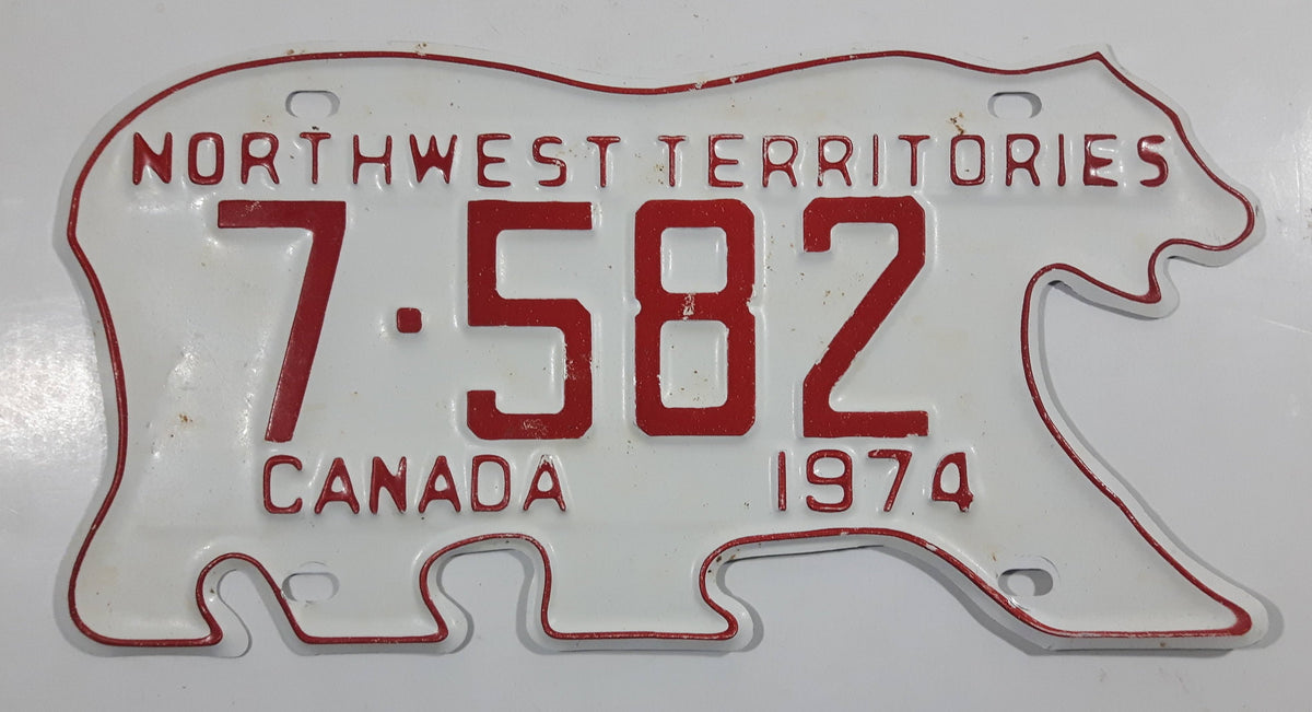 1974 Northwest Territories N.W.T. White with Red Letters Polar