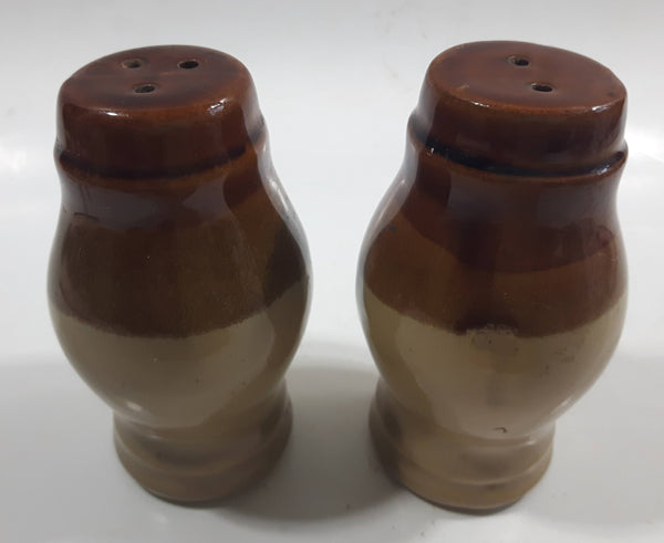 Vintage Stoneware Drip Glaze Salt and Pepper Shakers