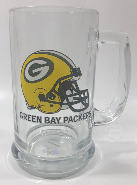 Green Bay Packers NFL Football Team 5 1/2" Tall Clear Glass Beer Mug Cup