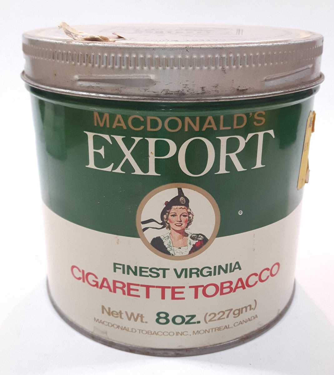 Vintage Macdonald's Export Finest Virginia Cigarette Tobacco 8 oz Meta –  Treasure Valley Antiques & Collectibles