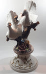 Vintage Capodimonte Large 18" Tall Porcelain Pottery Bird Sculpture Made in Italy - Chipped Flowers