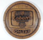 Vintage Labatt's Pilsener Beer On Tap Faux Wood Carved Style Large 18" Diameter Pub Bar Sign