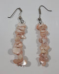 Cultured Freshwater Pink Pear Stacked Dangling Drop Earrings