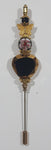 Vintage Butterfly Plastic Heart and Flower Themed Cloisonne Hat Golden Tone Metal Stick Pin