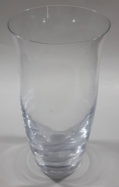 Vintage Heavy Bottomed Clear Glass 9" Tall Flower Vase