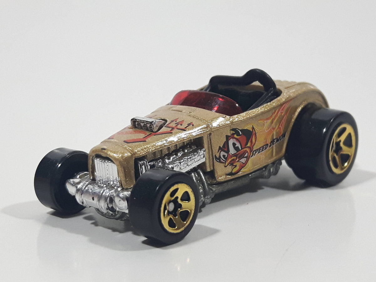 2000 Hot Wheels First Editions Deuce Roadster Gold Die Cast Toy Hot Rod Car  Vehicle