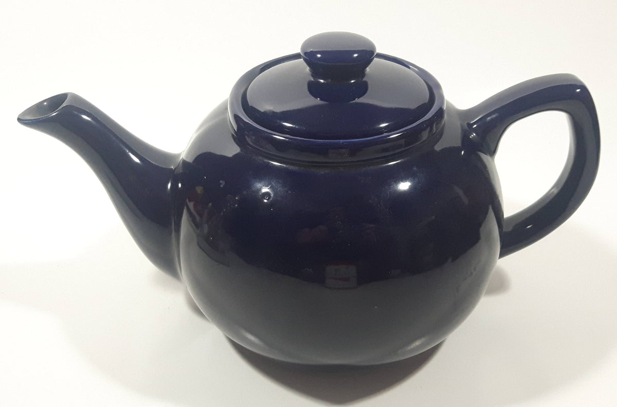 Dark Blue Purple Ceramic Teapot 5 1/4" Tall Treasure Valley Antiques
