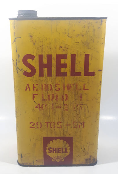Vintage Shell Aeroshell Fluid 29 TGS - SM Hydraulic Fluid for Airplanes One Gallon Metal Can