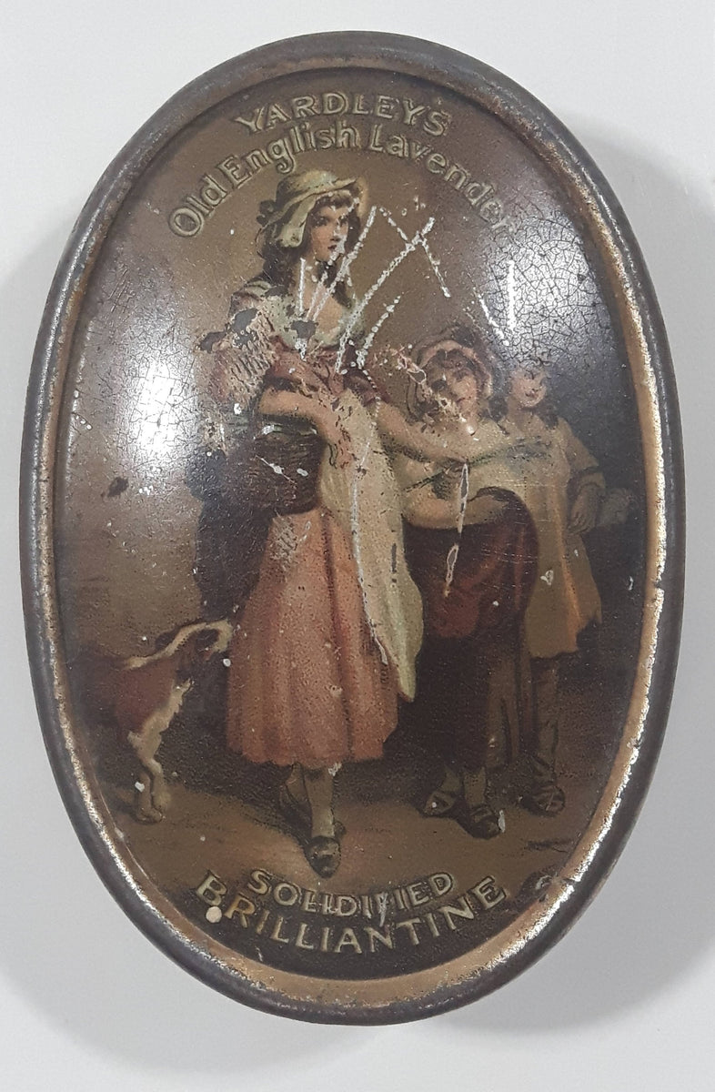 Vintage Very Early Yardley's Old English Lavender Solidified Brilliantine  Oval Soap Tin