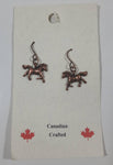 Western Horse Shaped Dangling Metal Earrings Canadian Crafted