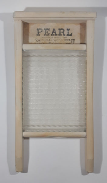 Antique Pearl Canadian Woodenware Wood Framed Glass Washboard 8 1/2" x 16 3/4"