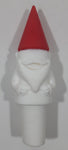 True Zoo Henri Gnome Shaped White with Red Hat 4 3/8" Tall Rubber Wine Bottle Stopper and Pourer